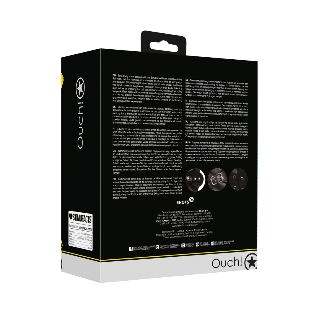 Blindfolded Mask met Ademend Ball Gag – Zwart