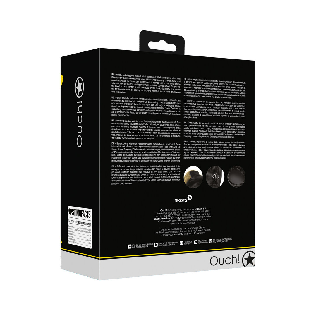 Mask met Blonde Ponytail – Zwart