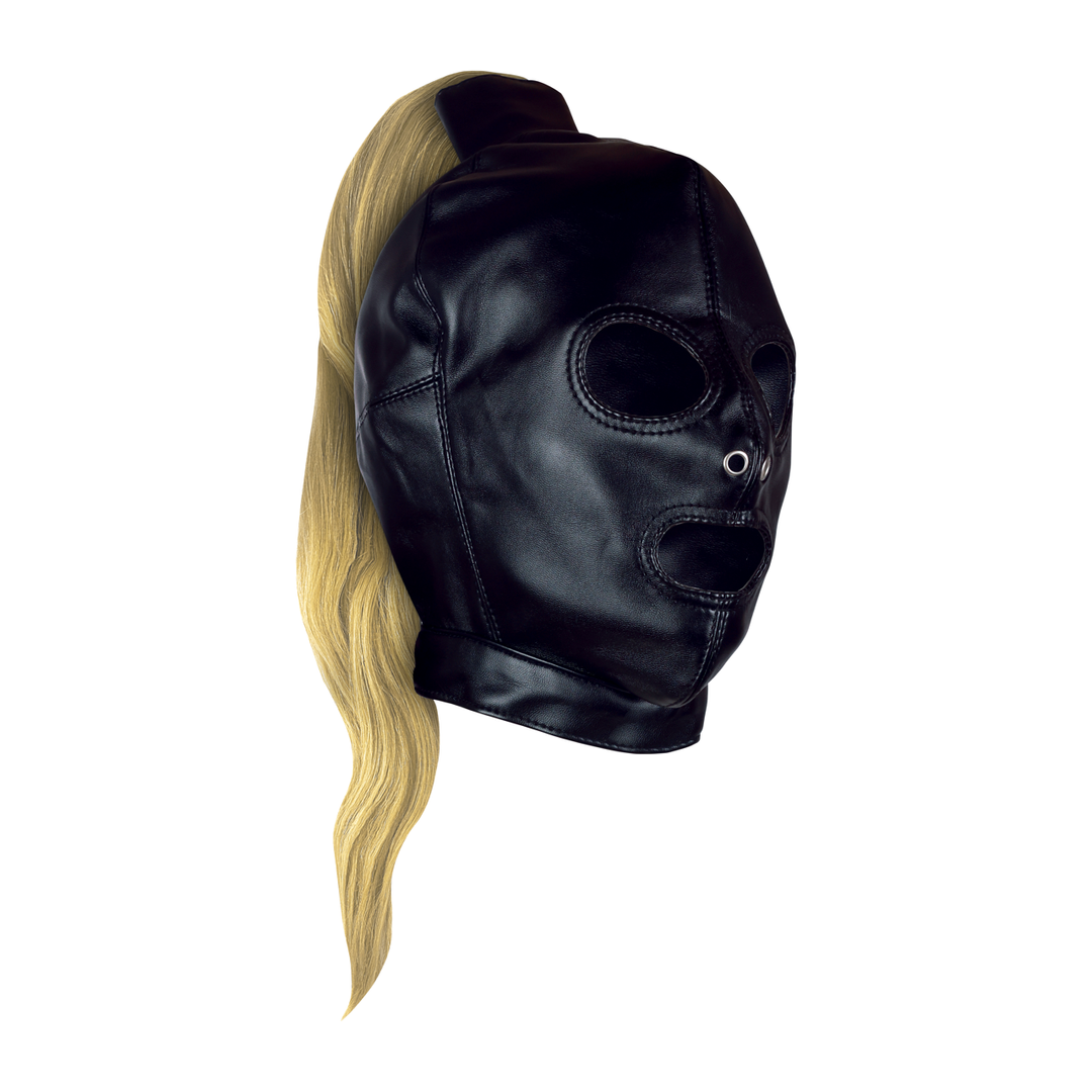 Mask met Blonde Ponytail – Zwart
