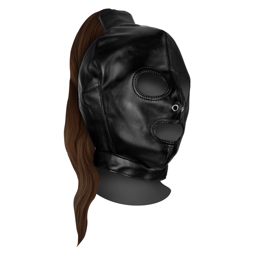 Masker met Bruine Paardenstaart – Zwart