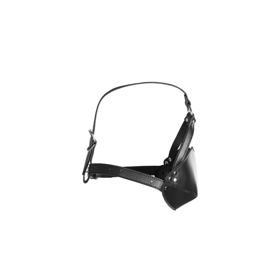 Hoofdbeugel met Mondmasker en Stevige Ballgag – Zwart