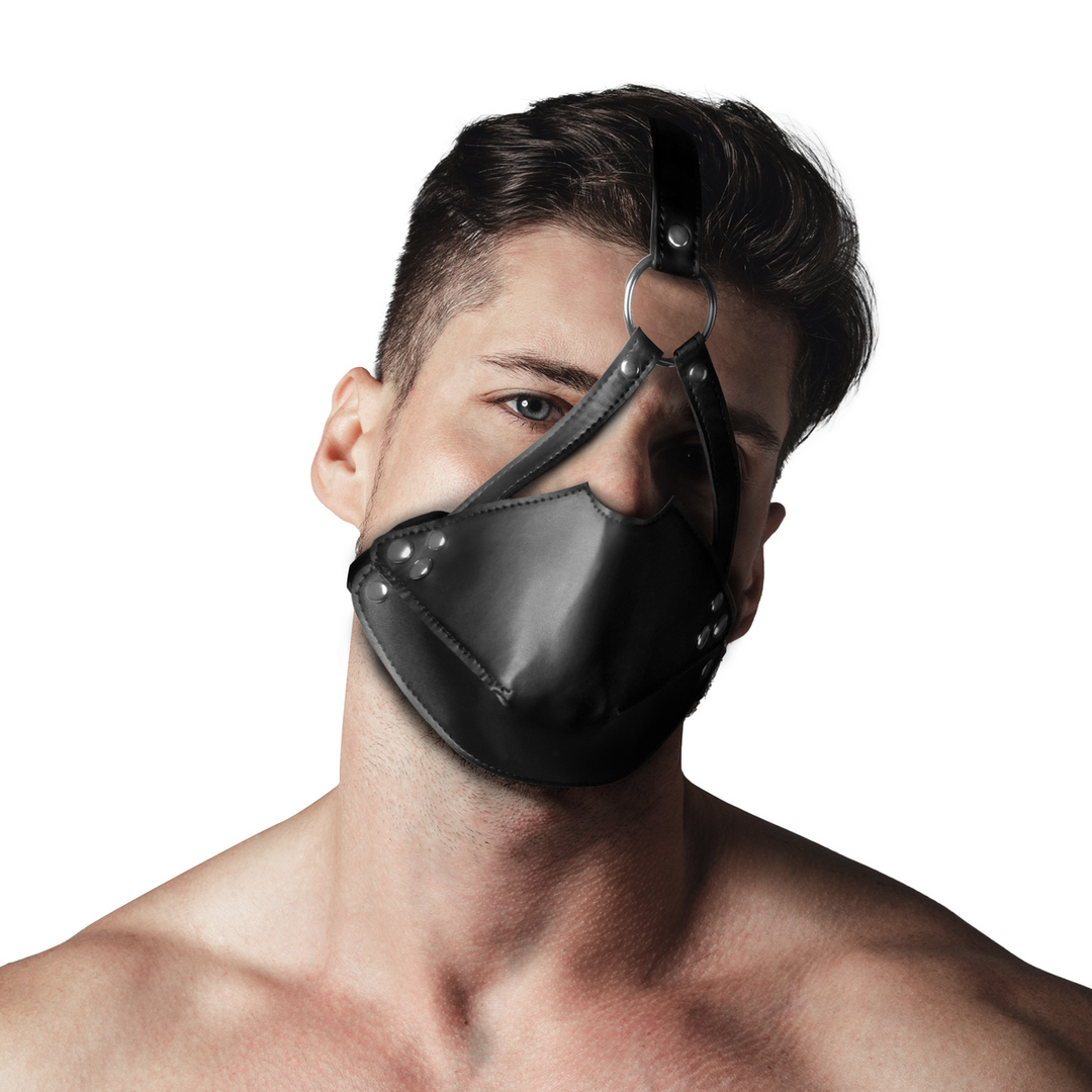 Hoofdbeugel met Mondmasker en Stevige Ballgag – Zwart