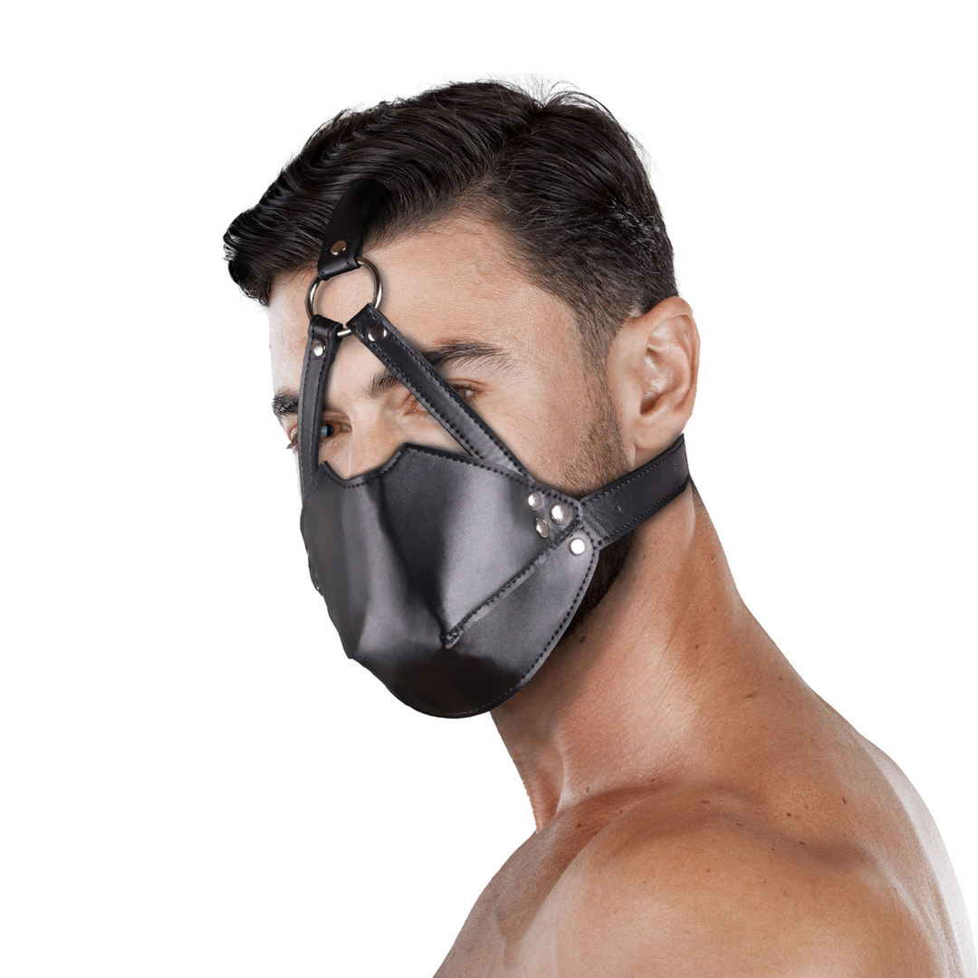 Hoofdharnas met Mondbedekking en Ademend Ball Gag – Zwart