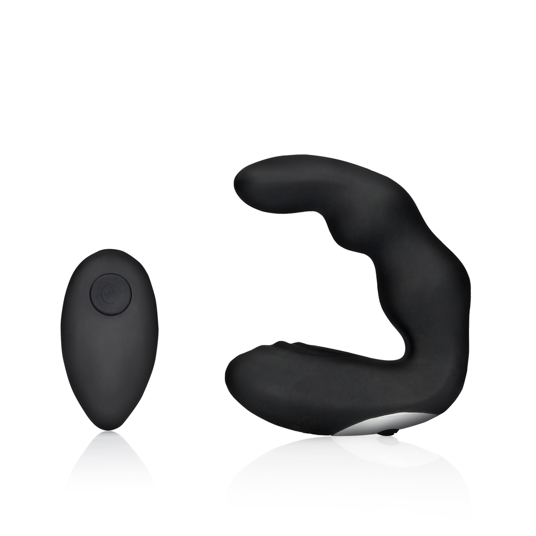 Gebogen Vibrerende Prostaatmassager met Afstandsbediening – Zwart