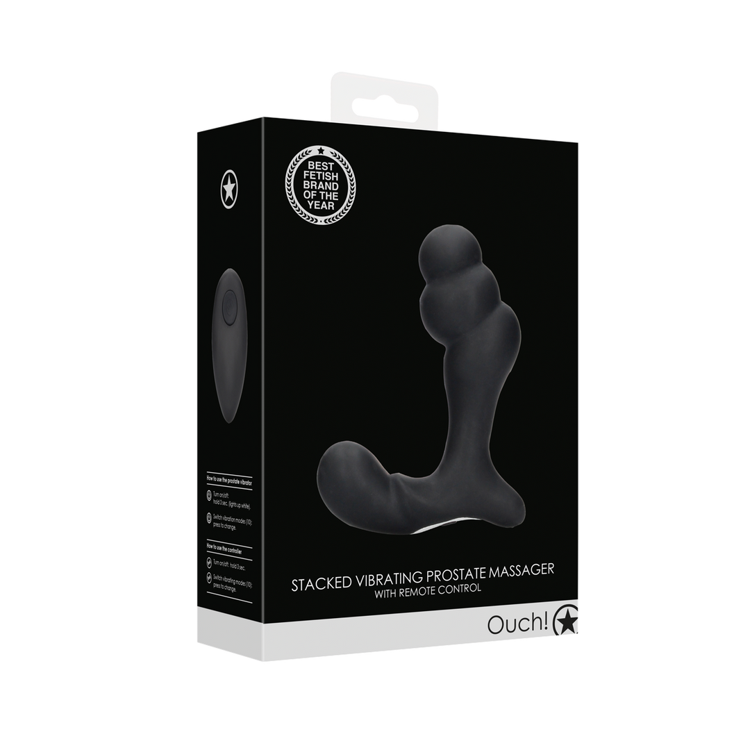 Gelaagde Vibrerende Prostaat Massager met Afstandsbediening – Zwart