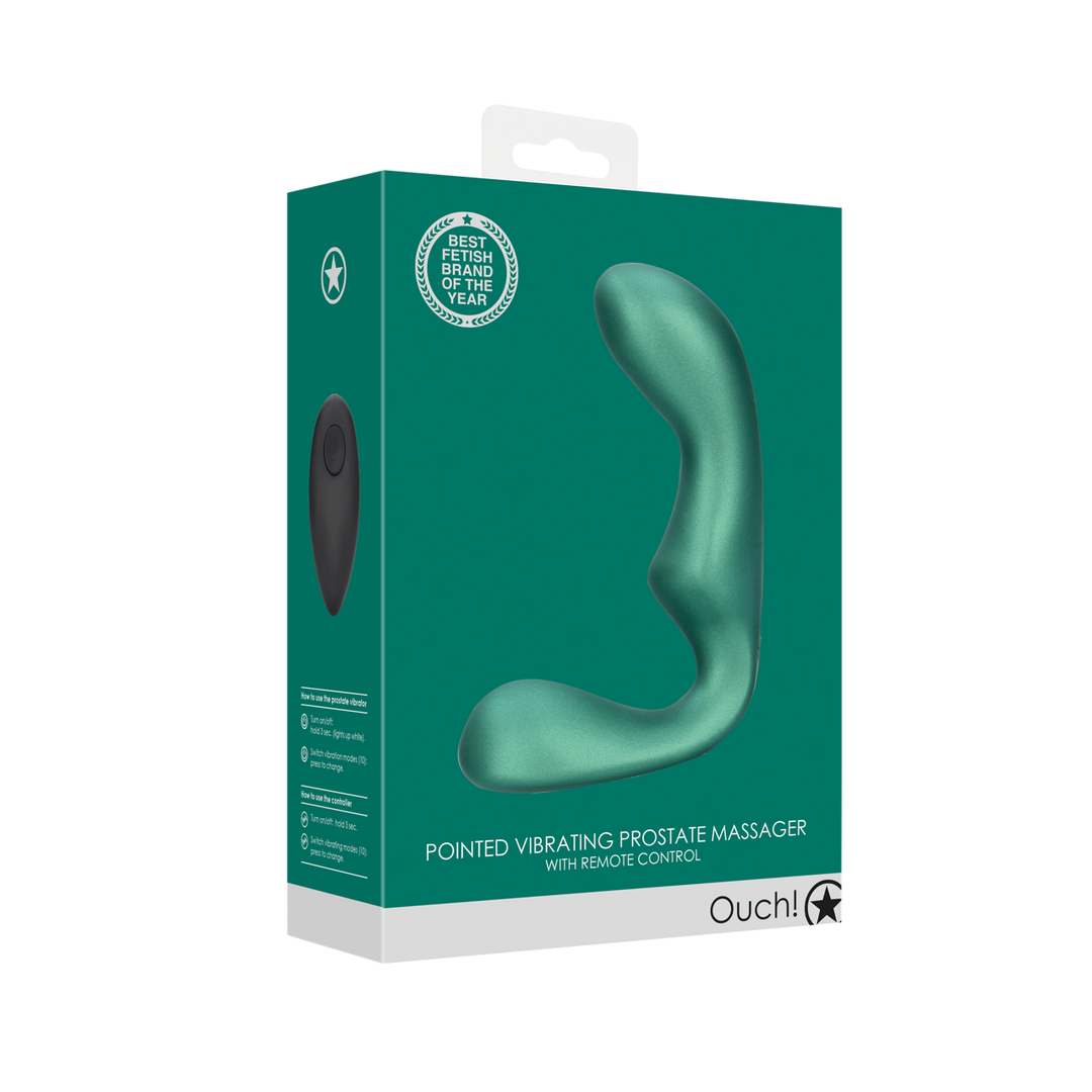 Puntige Vibrerende Prostaatmassage met Afstandsbediening – Metallic Groen
