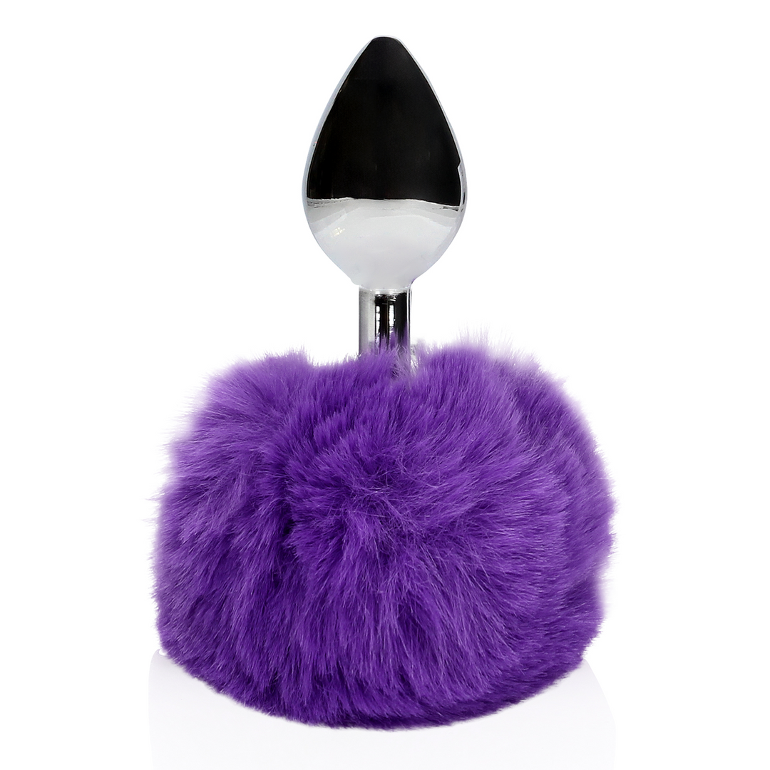 Konijnenstaart met metalen buttplug