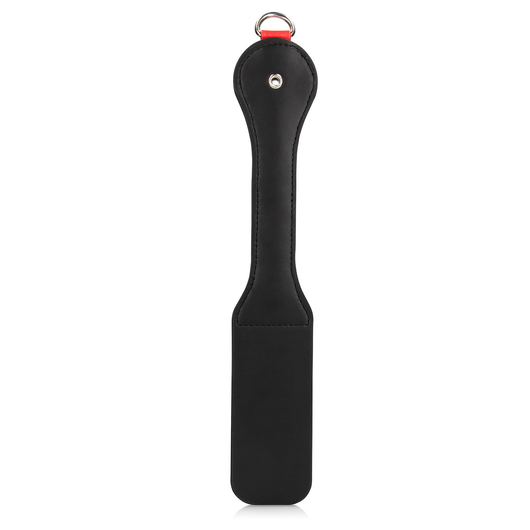 Harten Paddle met Metalen Anaal Plug – Zwart