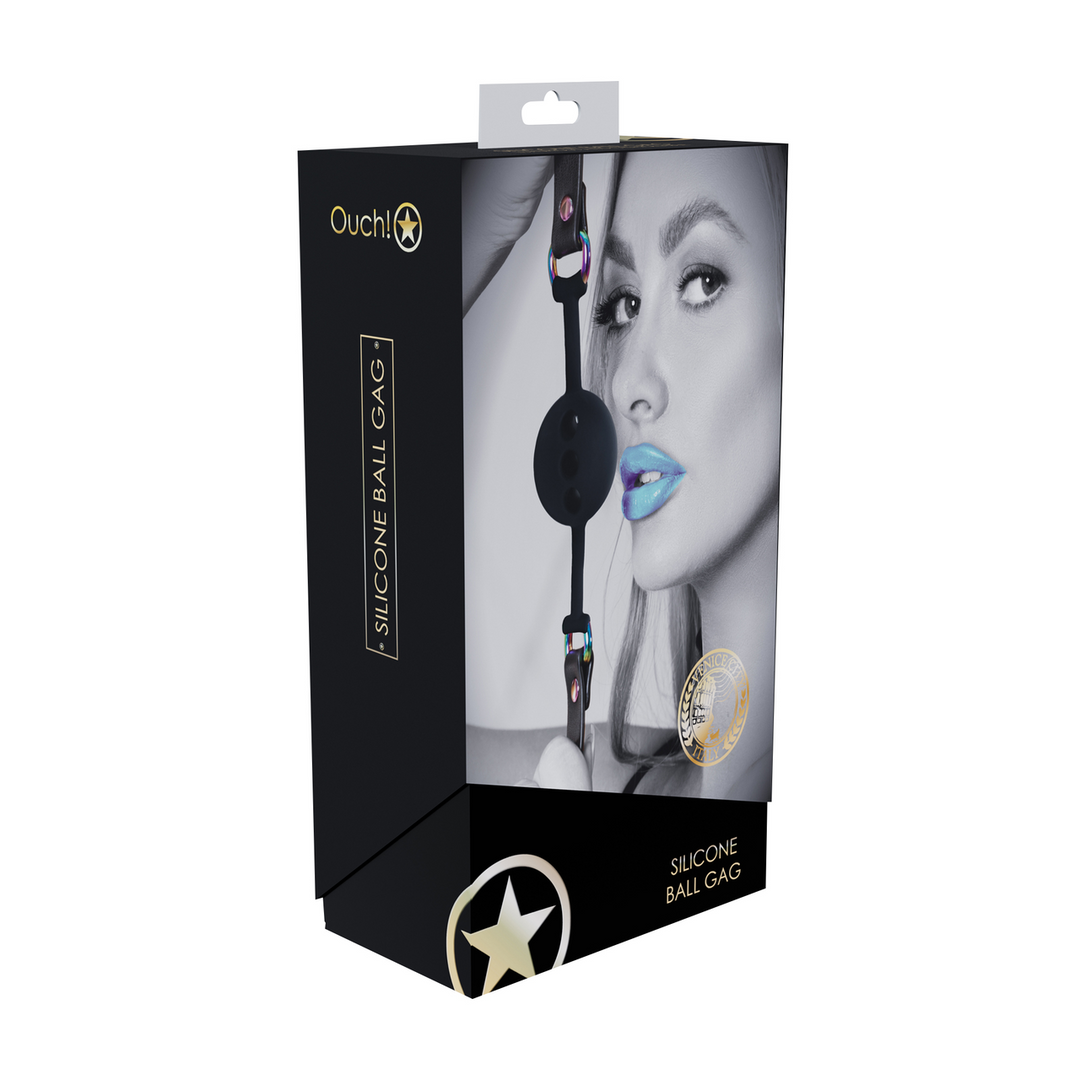 Venice Collectie – Siliconen Ball Gag – Zwart