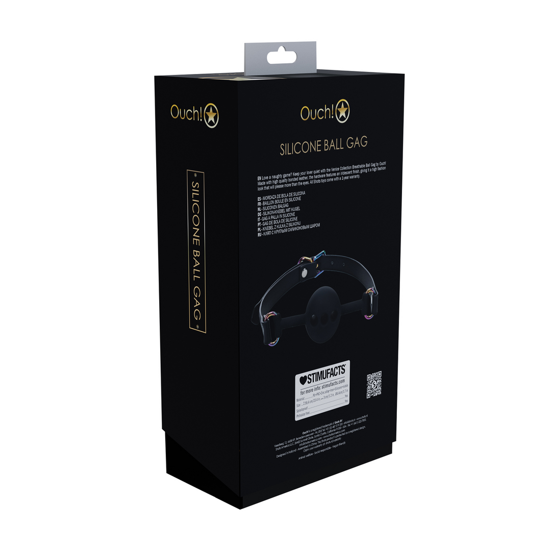 Venice Collectie – Siliconen Ball Gag – Zwart
