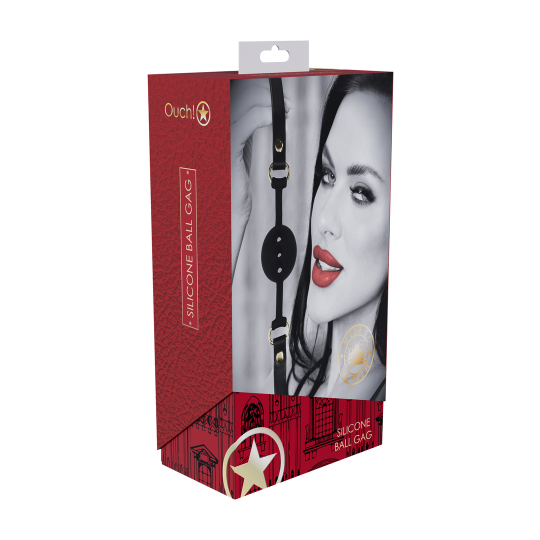 Milan Collectie – Siliconen Ball Gag – Zwart/Rood