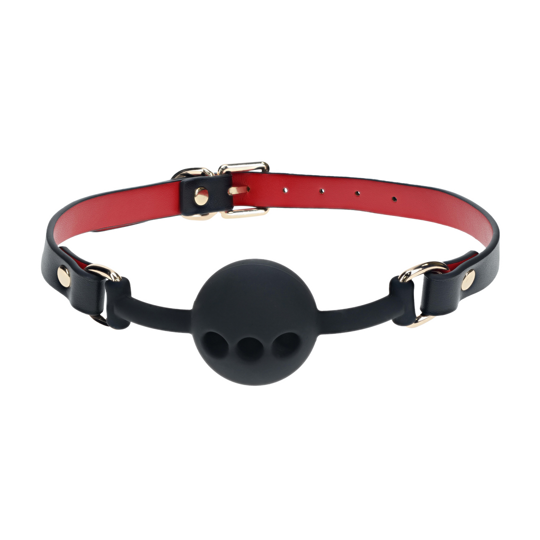 Milan Collectie – Siliconen Ball Gag – Zwart/Rood