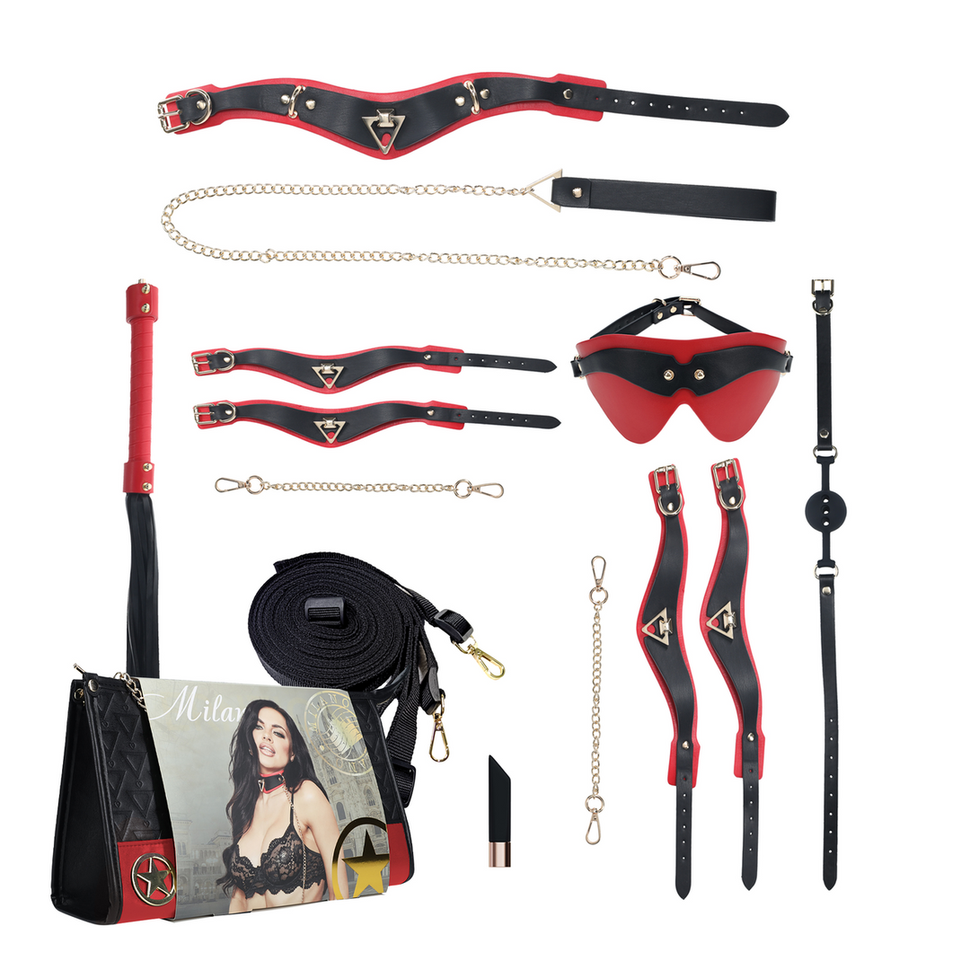 Milan Collectie – Kit met Tas – Zwart/Rood