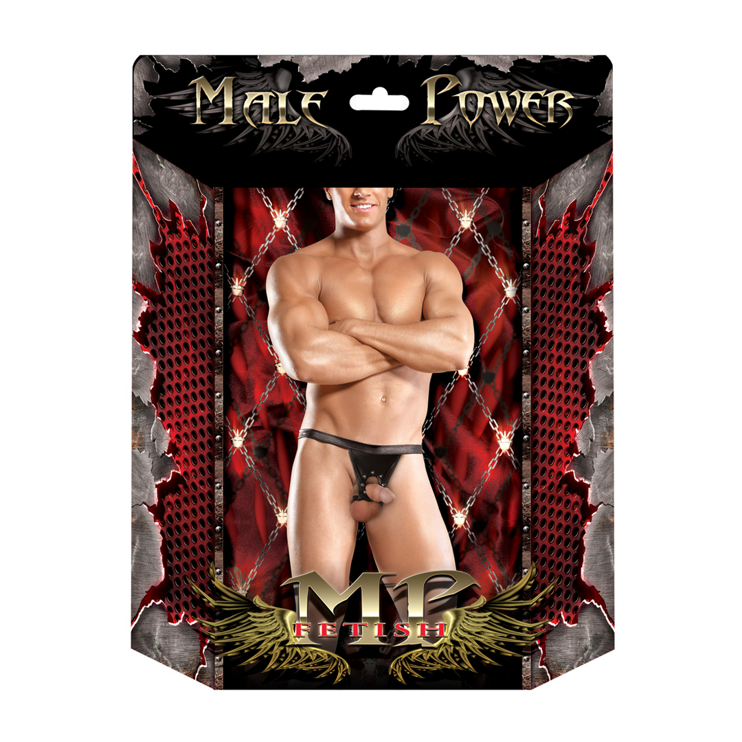 Appolo – Power Sock met ronde snit en open achterkant – S/M – Zwart
