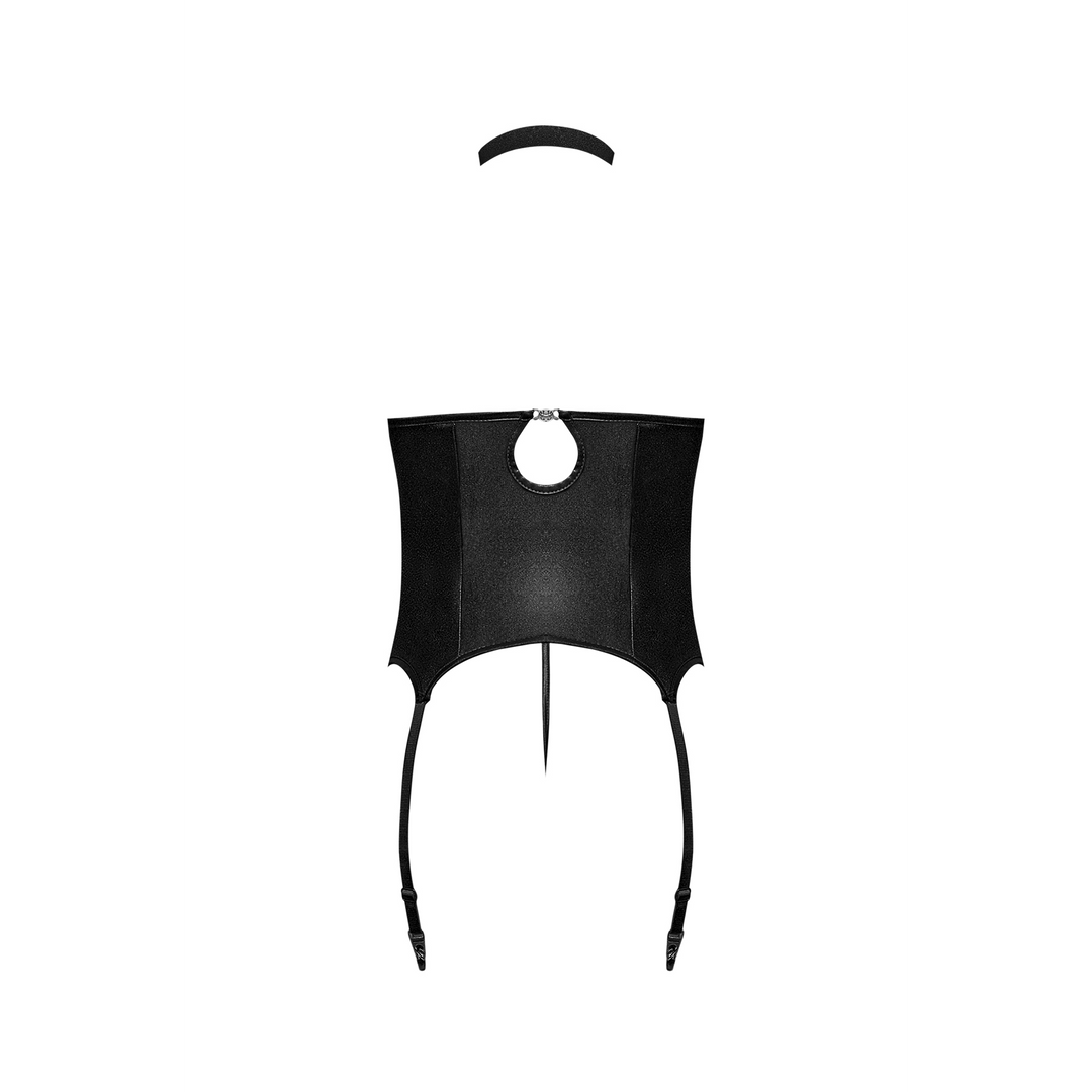 Mistress – Sexy Imitation Leather Corset and G-String with Studs – 2X