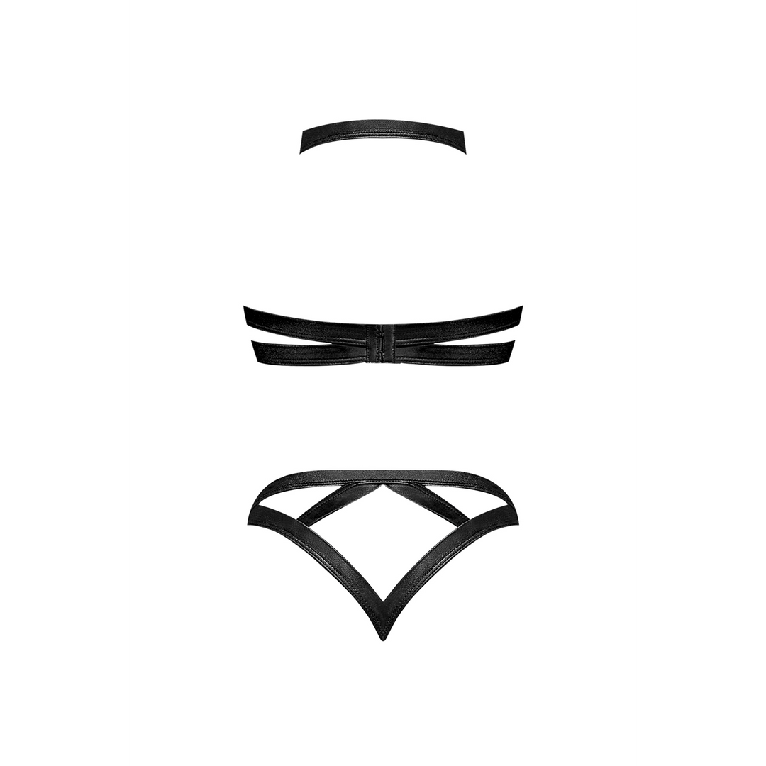 Concordia – Sexy Imitatie Leren Bh en Slip met Studs – S/M