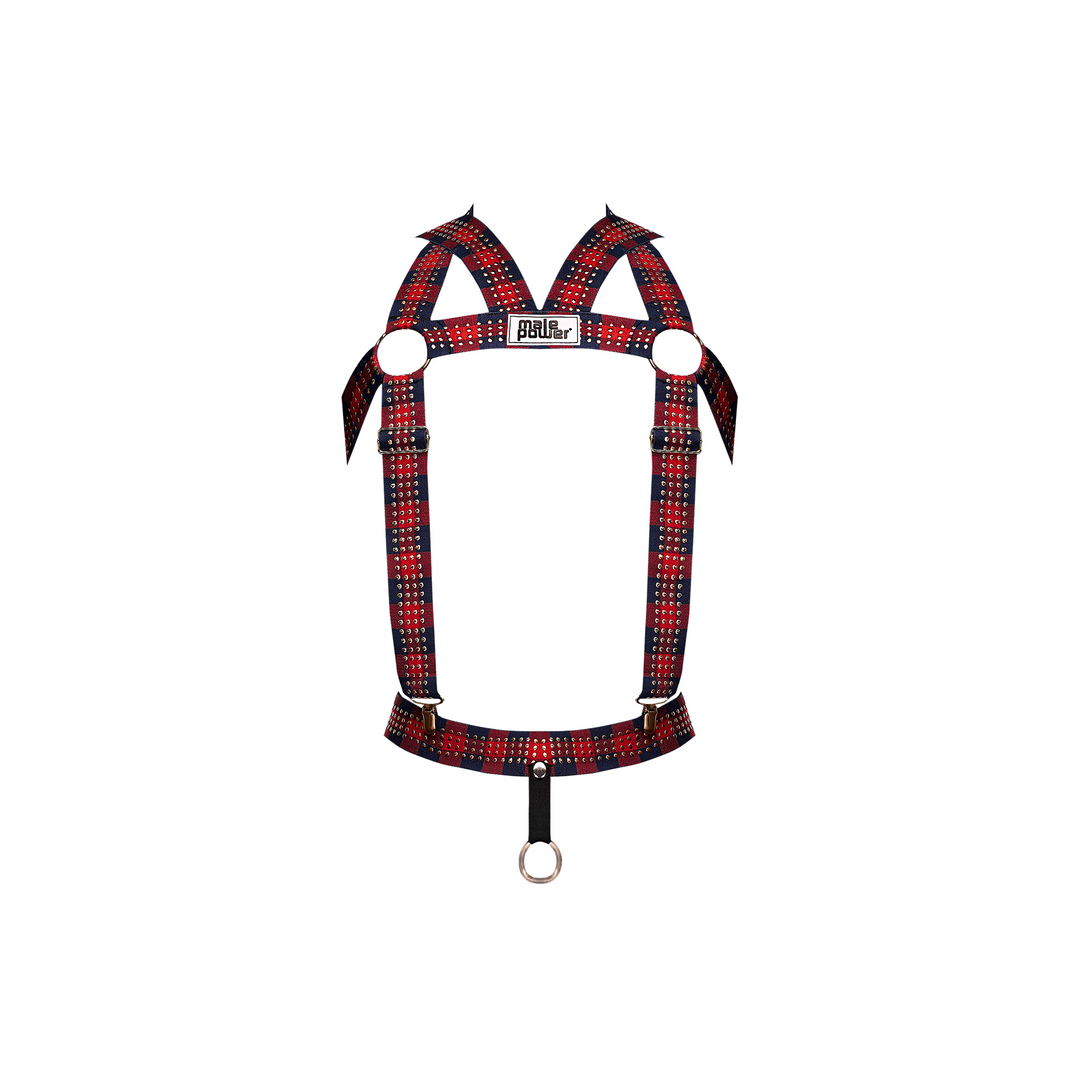 Elastische Harnas met Studs – Één Maat – Rood
