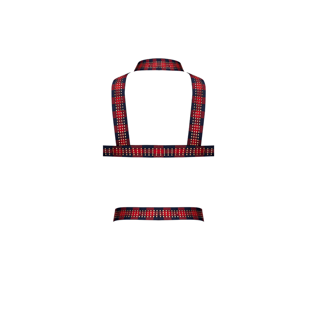 Elastische Harnas met Studs – Één Maat – Rood
