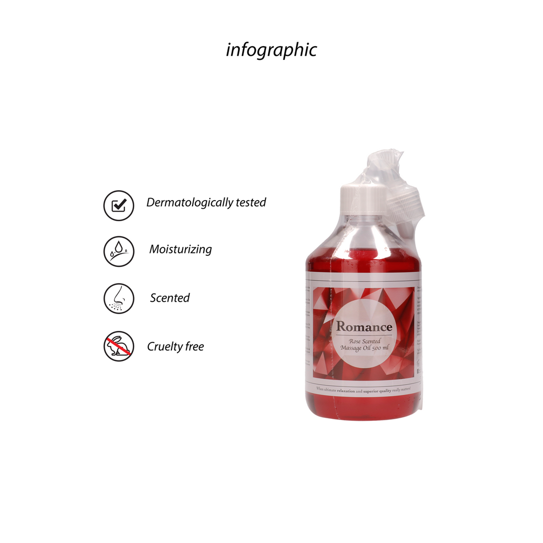 Romance – Massageolie – Rozengeur – 17 fl oz / 500 ml