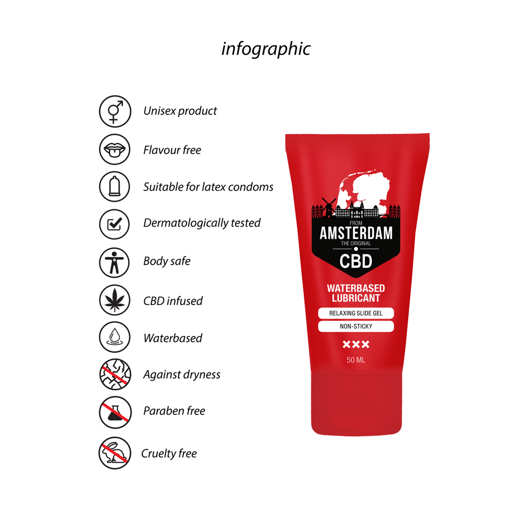 Originele CBD uit Amsterdam – Waterbasis Glijmiddel – 2 fl oz / 50 ml