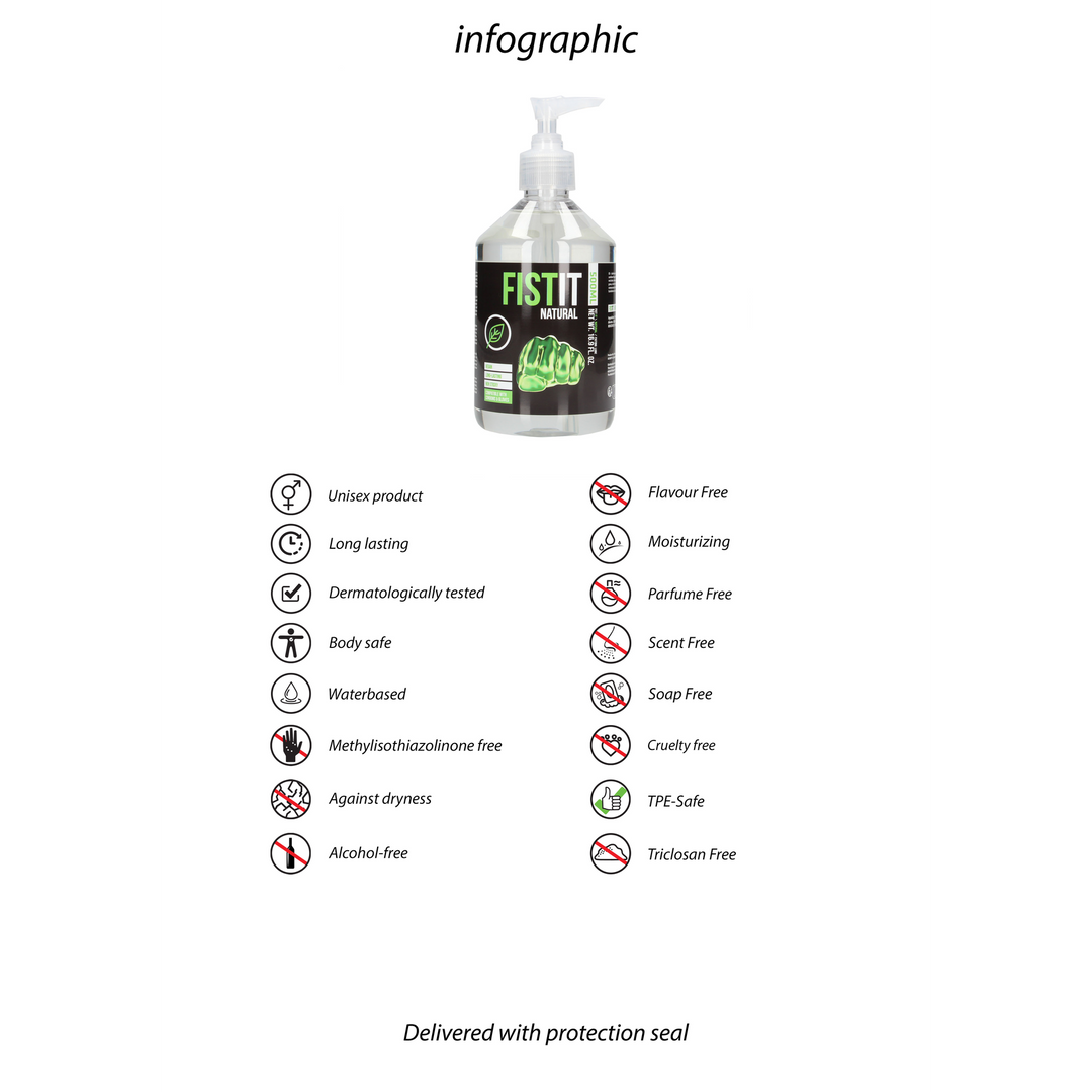 Natuurlijke waterbasis glijmiddel – 17 fl oz / 500 ml – Pomp