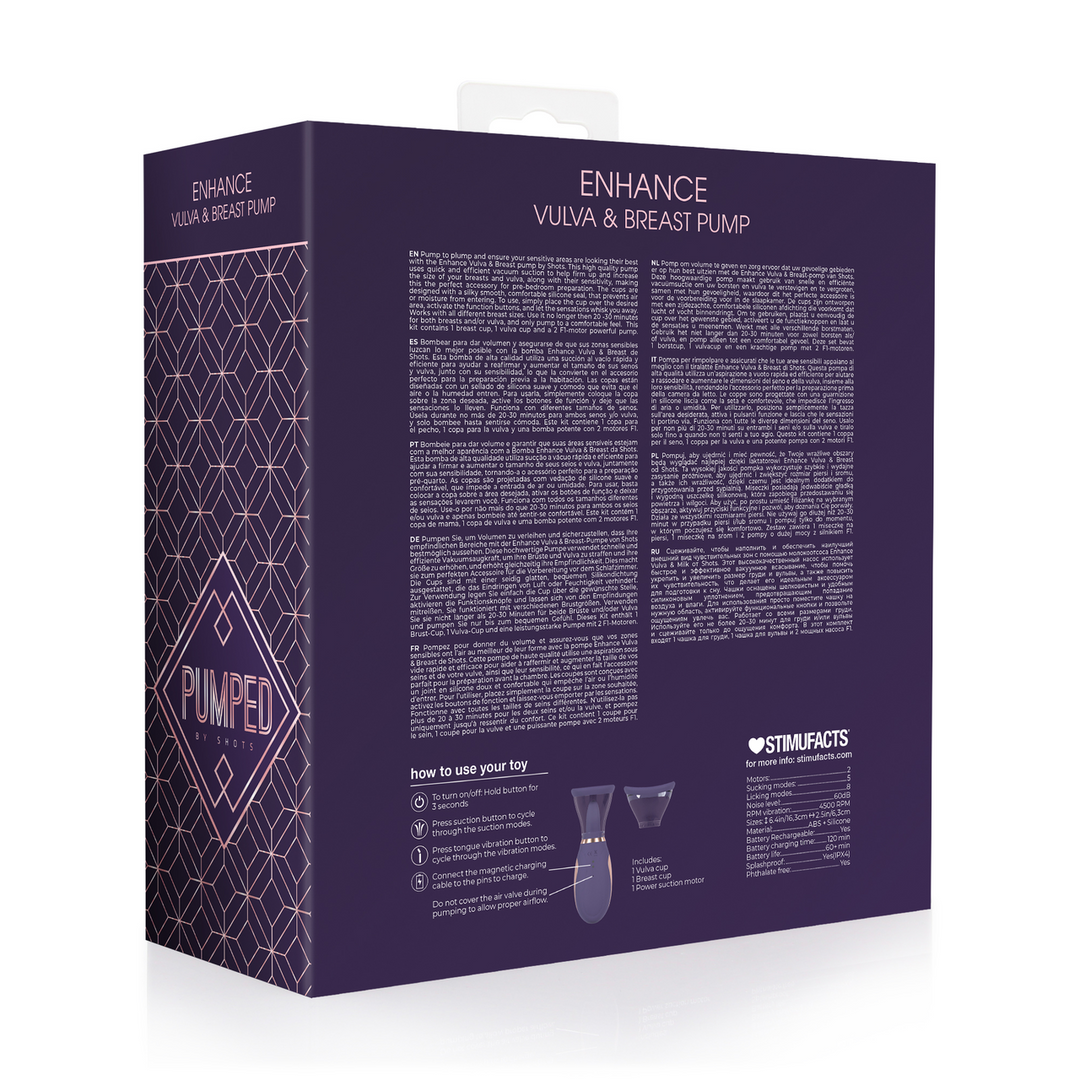Enhance – Oplaadbare Vulva en Borst Pomp – Paars