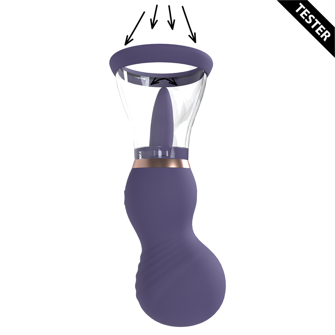 Sensueel – Oplaadbare Vulva- en Borstpomp – Paars – Tester