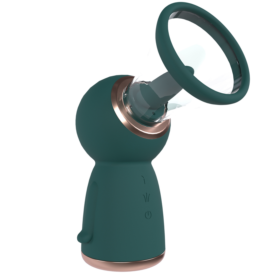 Exquise – Oplaadbare Vulva- en Borstpomp – Bosgroen