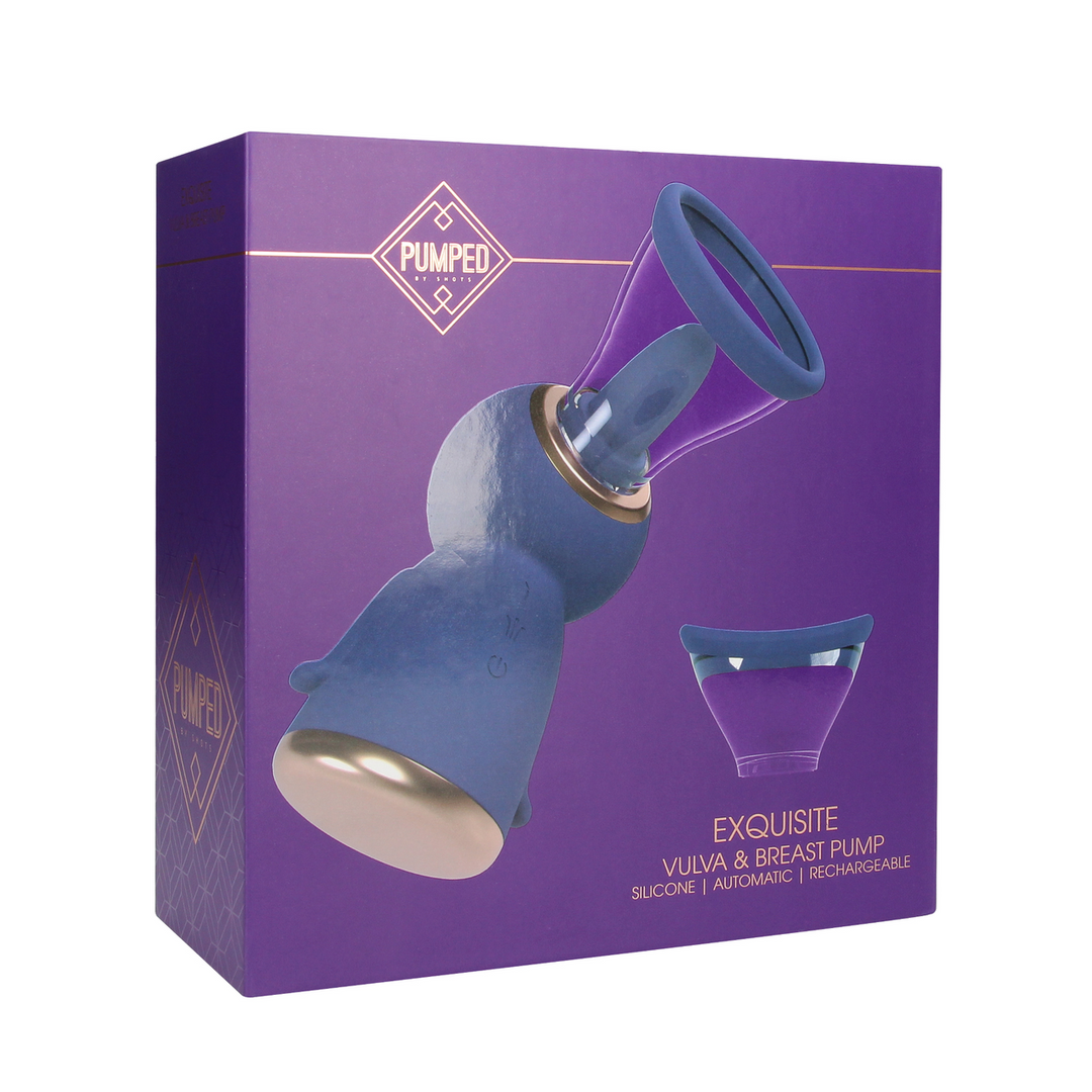 Exquisite – Oplaadbare Vulva en Borst Pomp – Paars