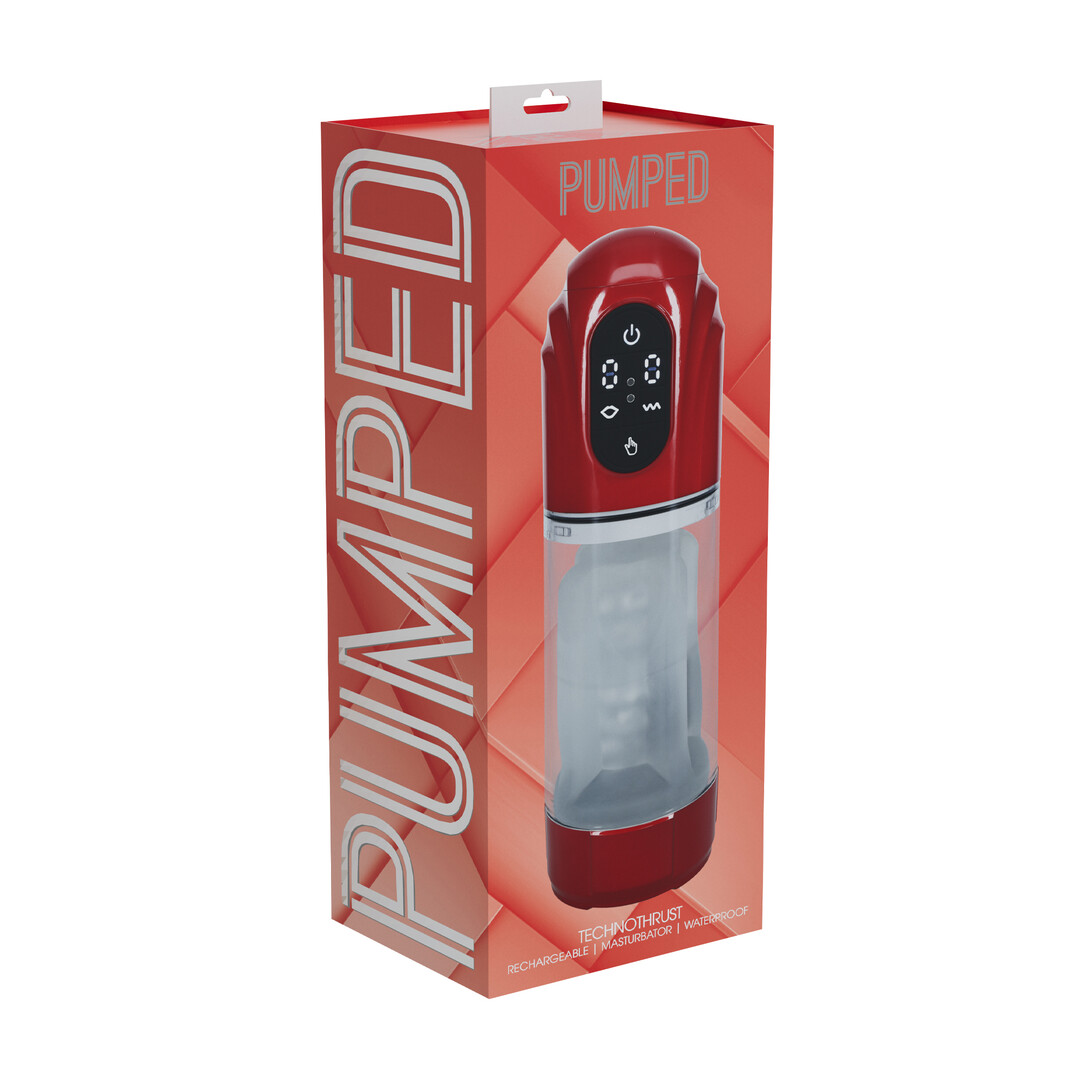 TechnoThrust – Automatische Waterdichte Masturbator Pomp – Metallic Rood