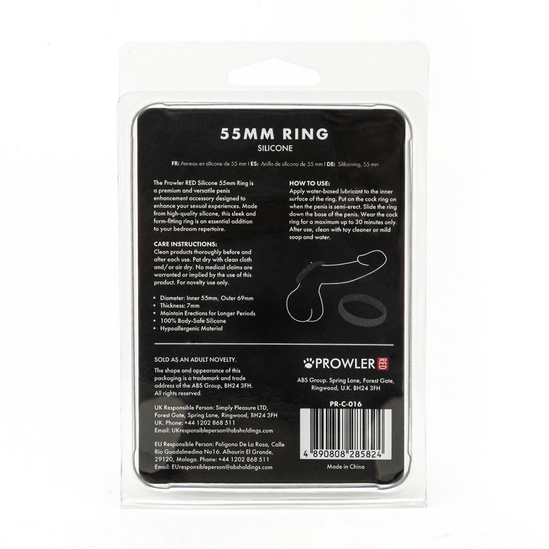 Silicone 55mm Ring – Zwart