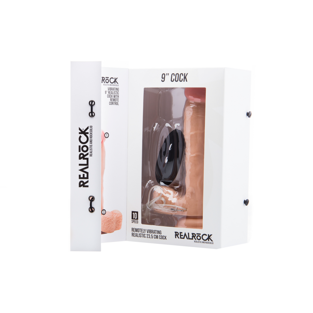 Vibrerende Realistische Cock met Scrotum – 9 / 23 cm