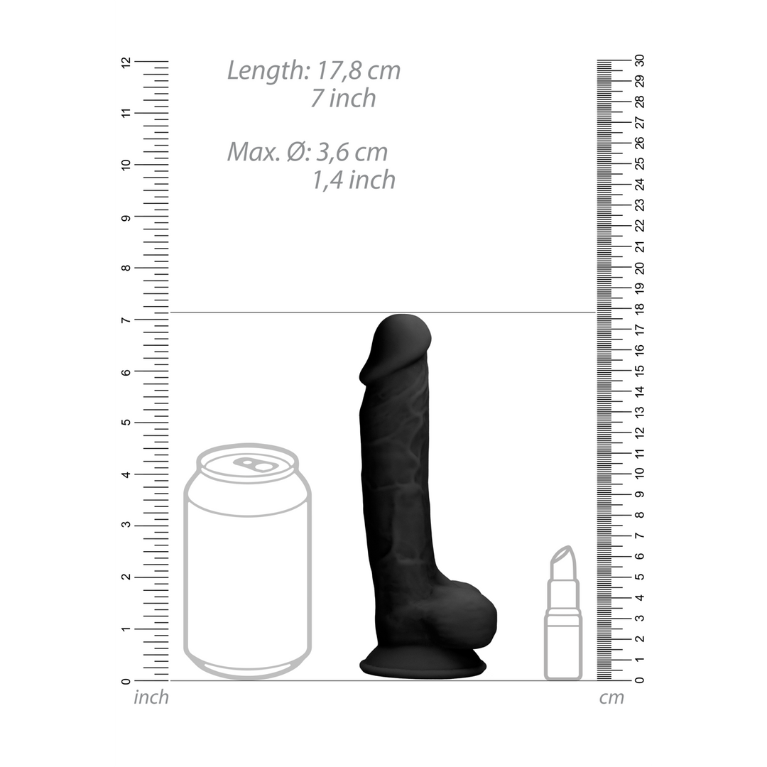 Silicone Dildo met Ballen – 7 / 18 cm