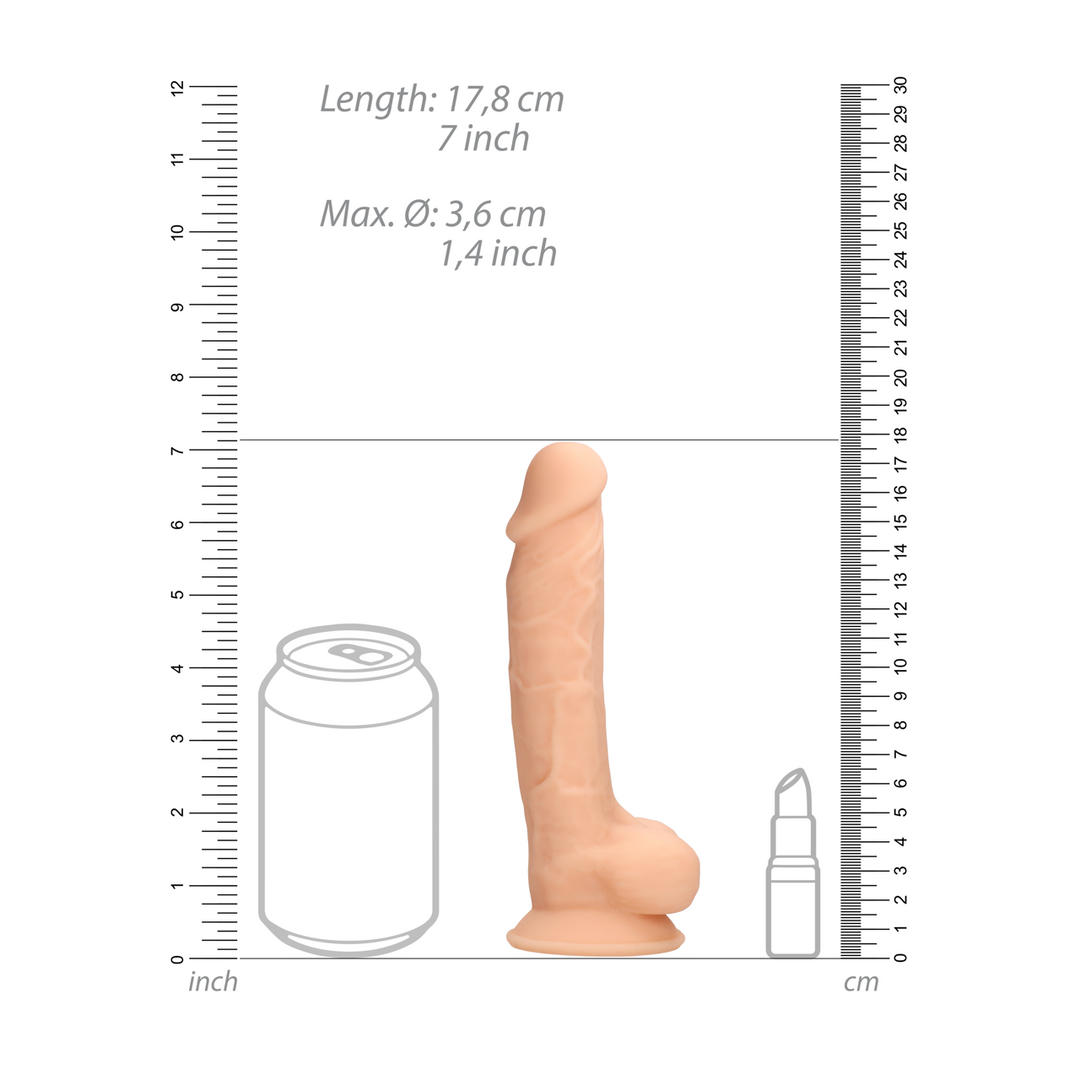 Silicone Dildo met Ballen – 7 / 18 cm