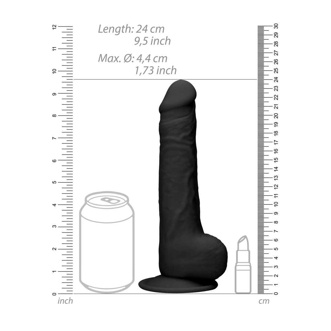 Silicone Dildo met Ballen – 9 / 24 cm