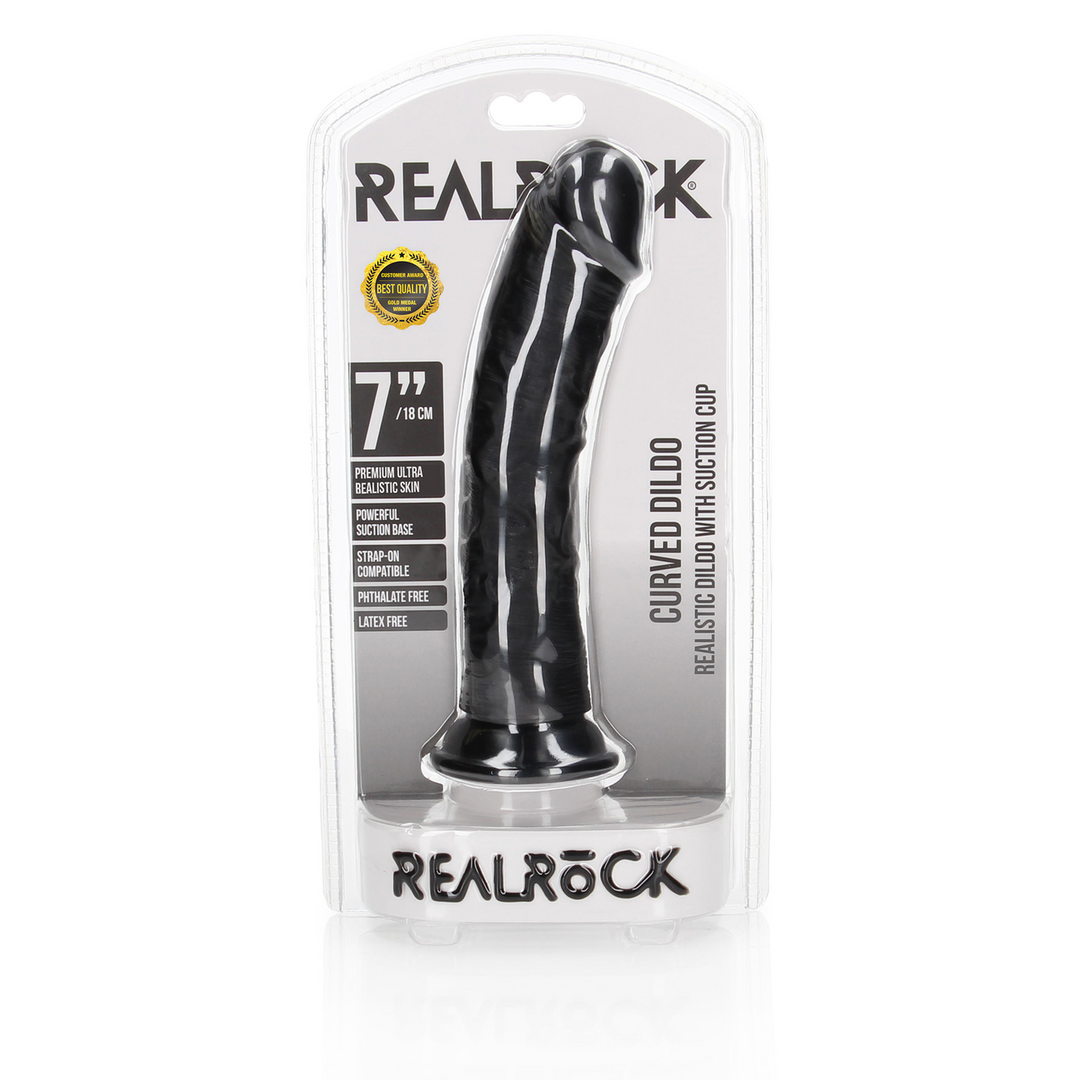 Gebogen Realistische Dildo met Zuignap – 7 / 18 cm