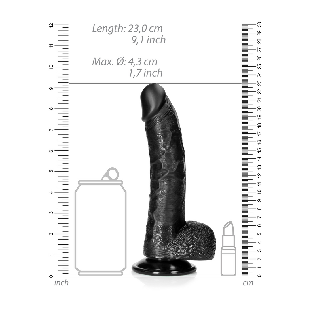 Gekromde Realistische Dildo met Ballen en Zuignap – 8 / 20,5 cm