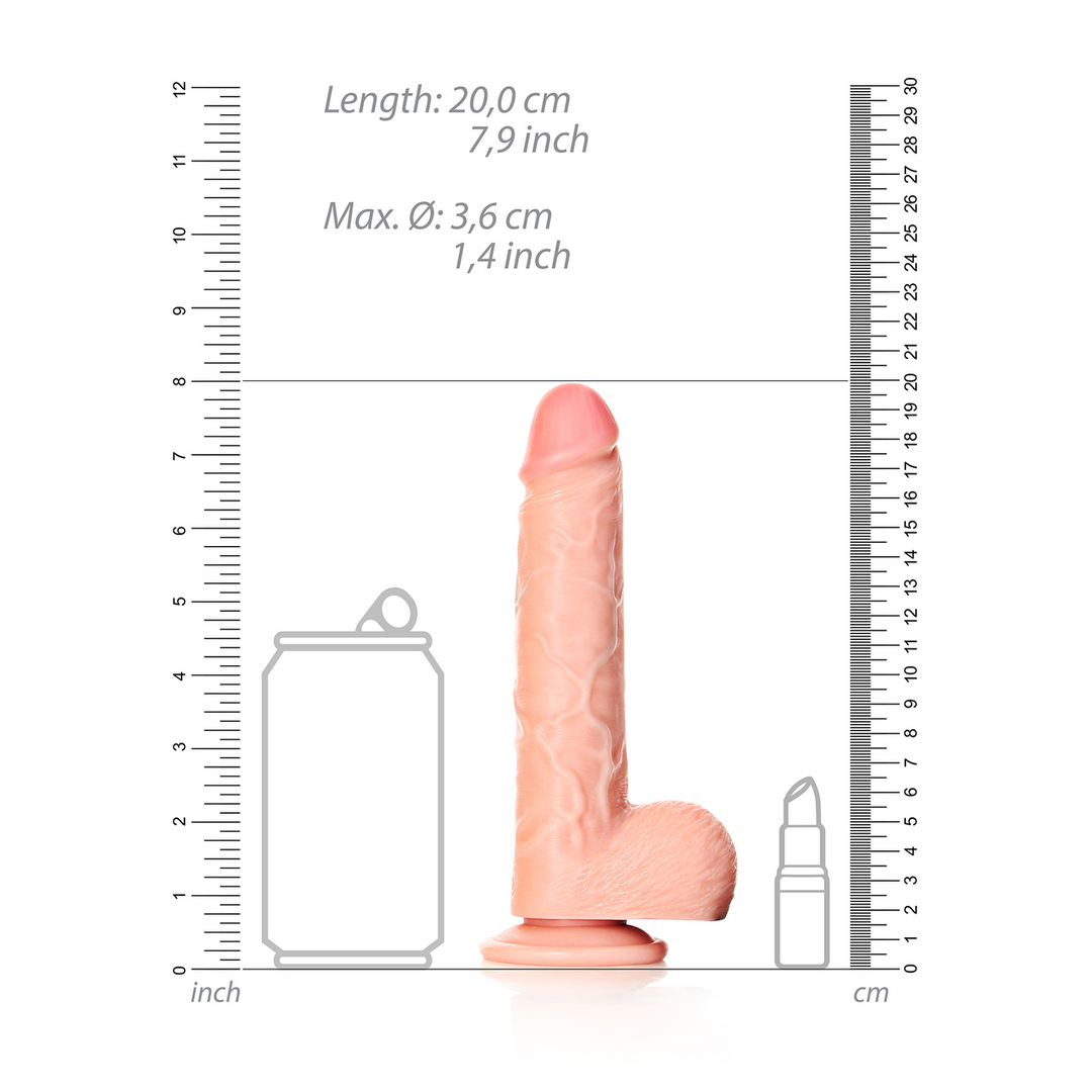 Rechtdoor Realistische Dildo met Ballen en Zuignap – 7 / 18 cm