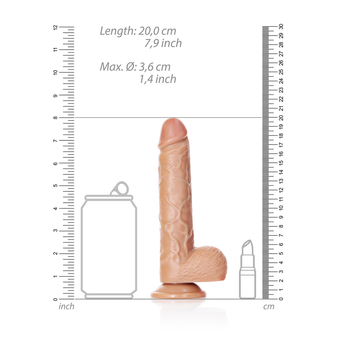Rechtdoor Realistische Dildo met Ballen en Zuignap – 7 / 18 cm