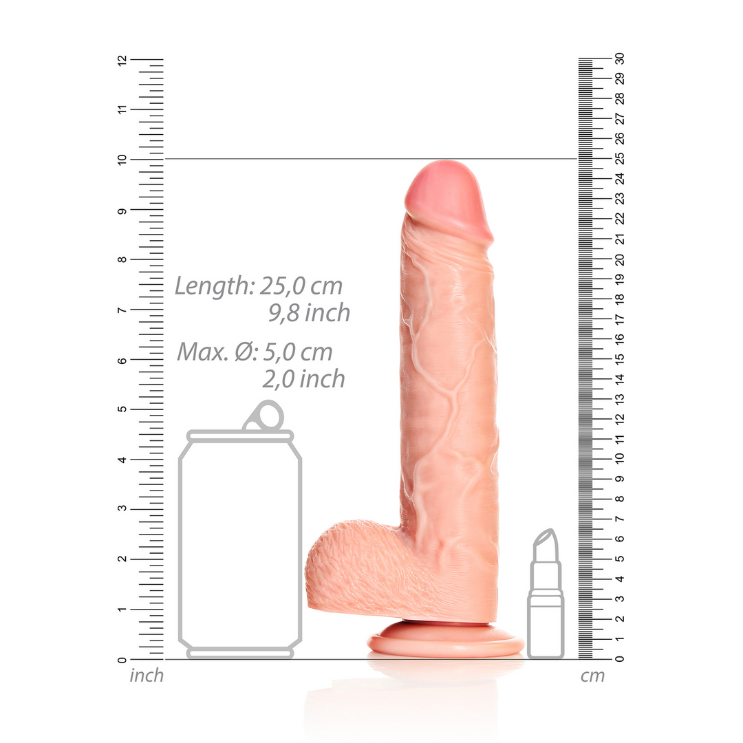 Rechtdoor Realistische Dildo met Ballen en Zuignap – 9 / 23 cm