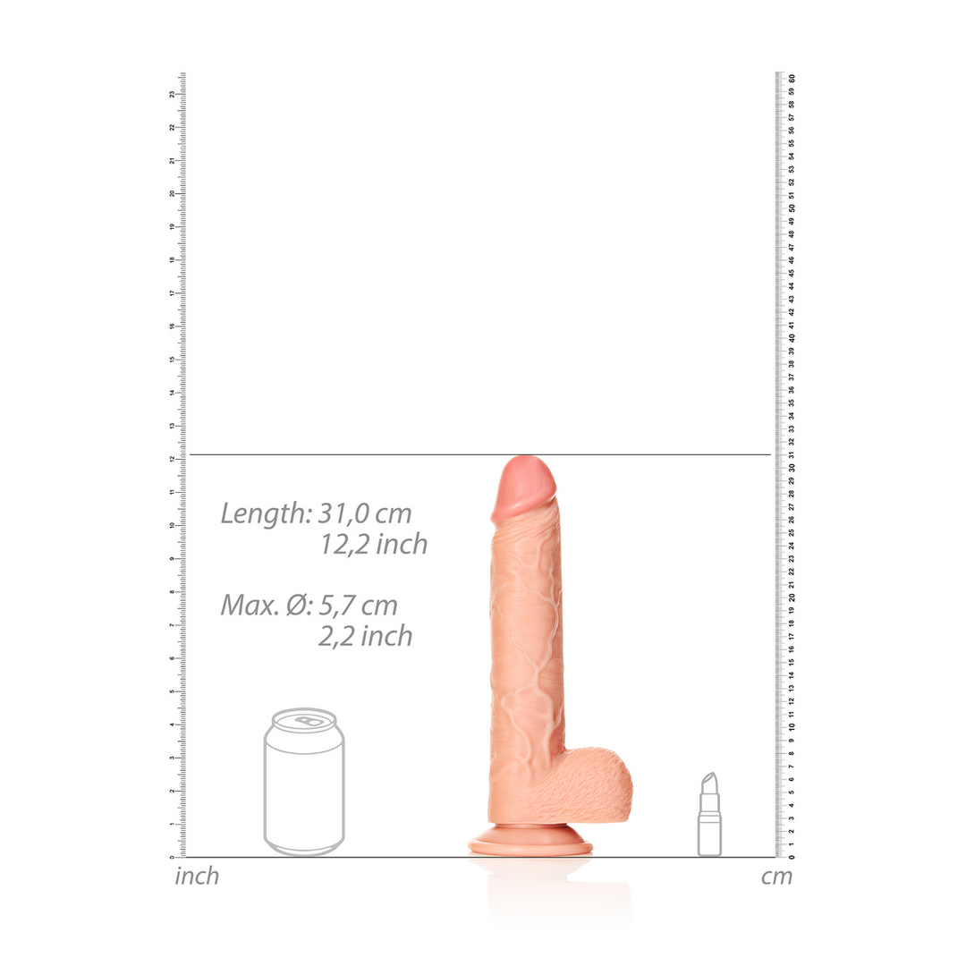 Rechtdoor Realistische Dildo met Ballen en Zuignap – 11 / 28 cm