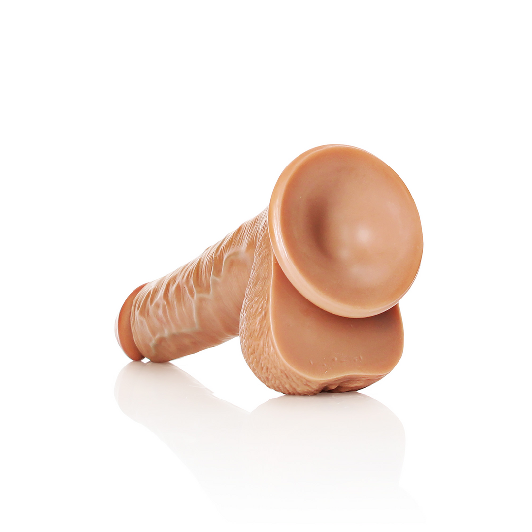 Rechtdoorlopende Realistische Dildo met Ballen en Zuignap – 11 / 28 cm