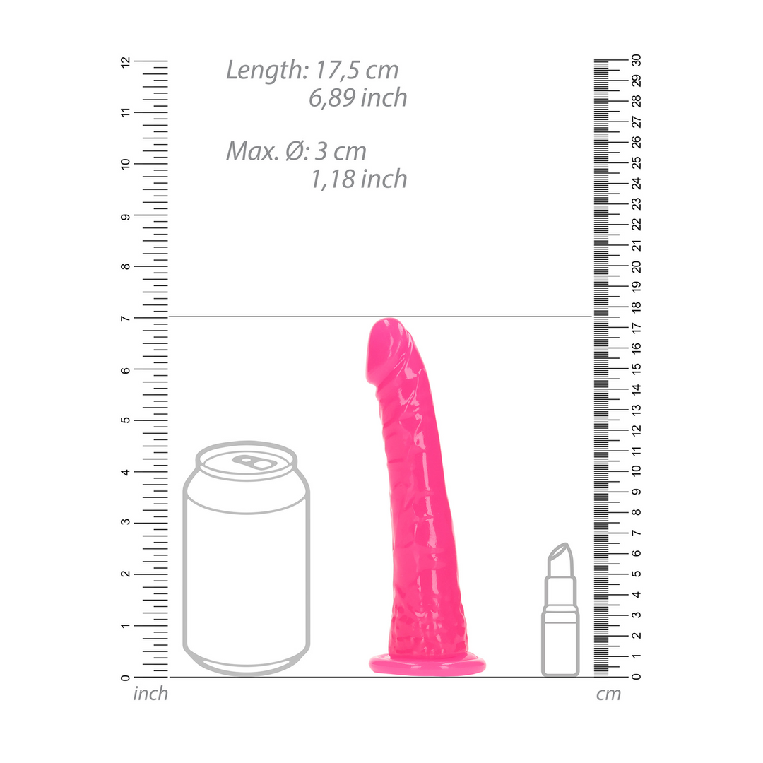 Slim Realistic Dildo met Zuignap – Glow in the Dark – 6” / 15,5 cm