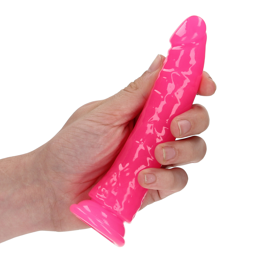 Slim Realistic Dildo met Zuignap – Glow in the Dark – 6” / 15,5 cm