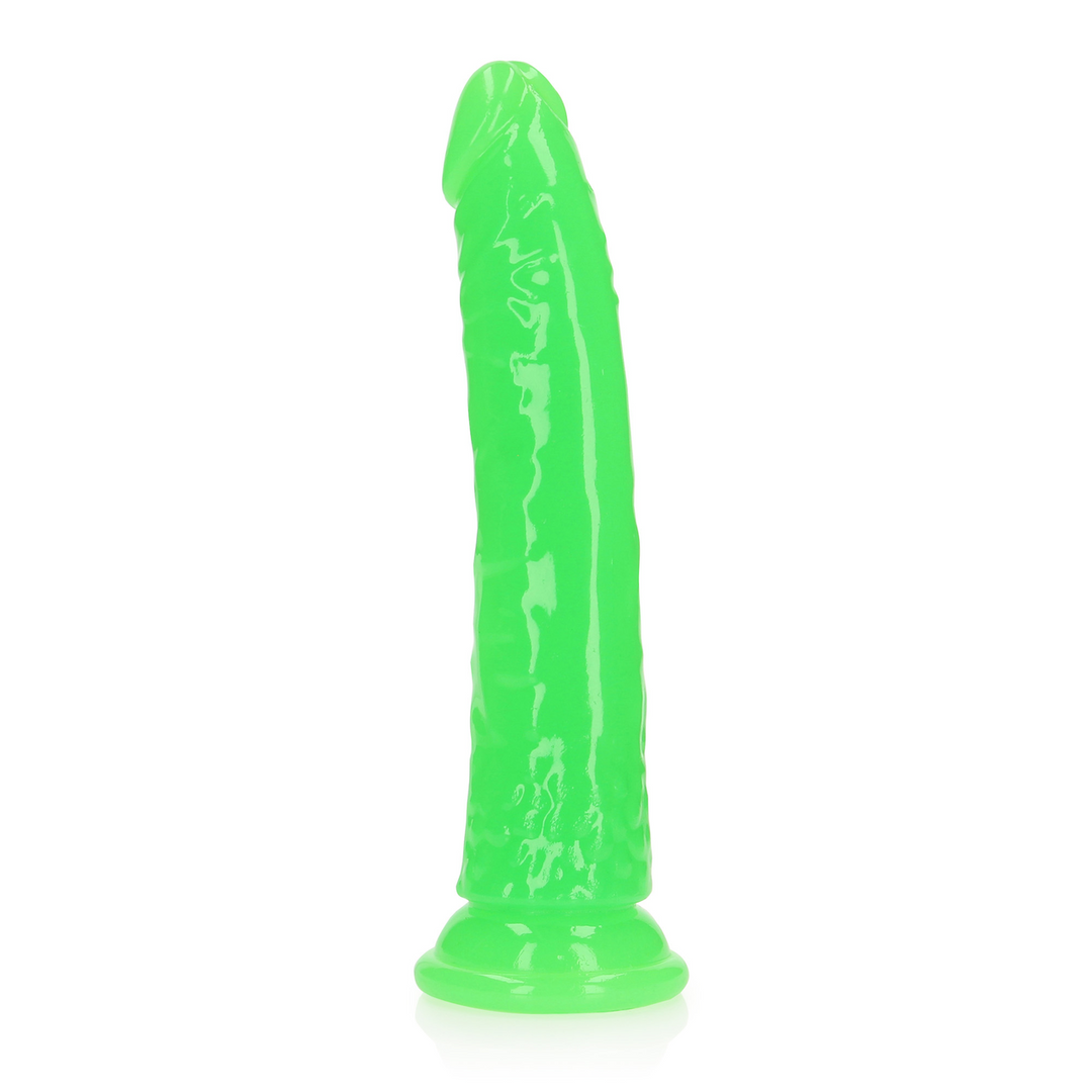 Slank Realistisch Dildo met Zuignap – Glow in the Dark – 8” / 20 cm