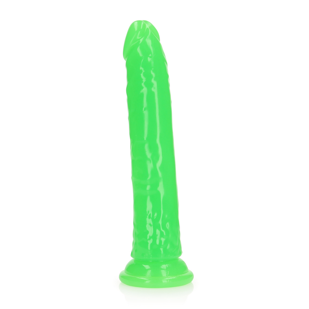 Slanke Realistische Dildo met Zuignap – Glow in the Dark – 9” / 22,5 cm