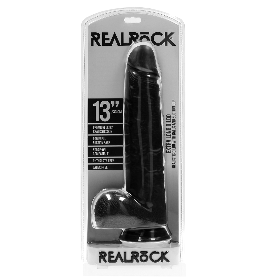 Extra Large Straight met Ballen 13 / 33 cm – Zwart