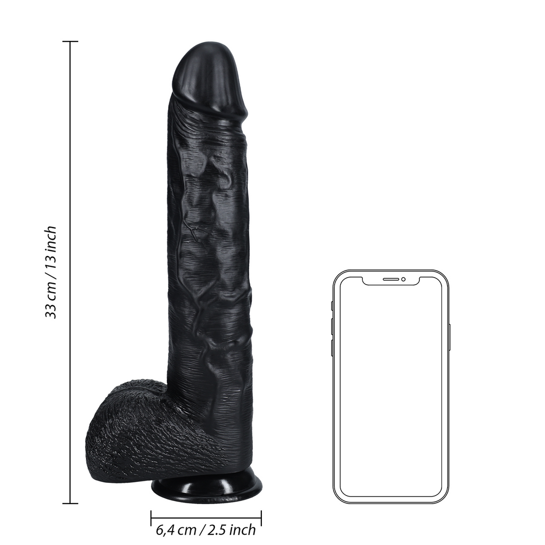 Extra Large Straight met Ballen 13 / 33 cm – Zwart