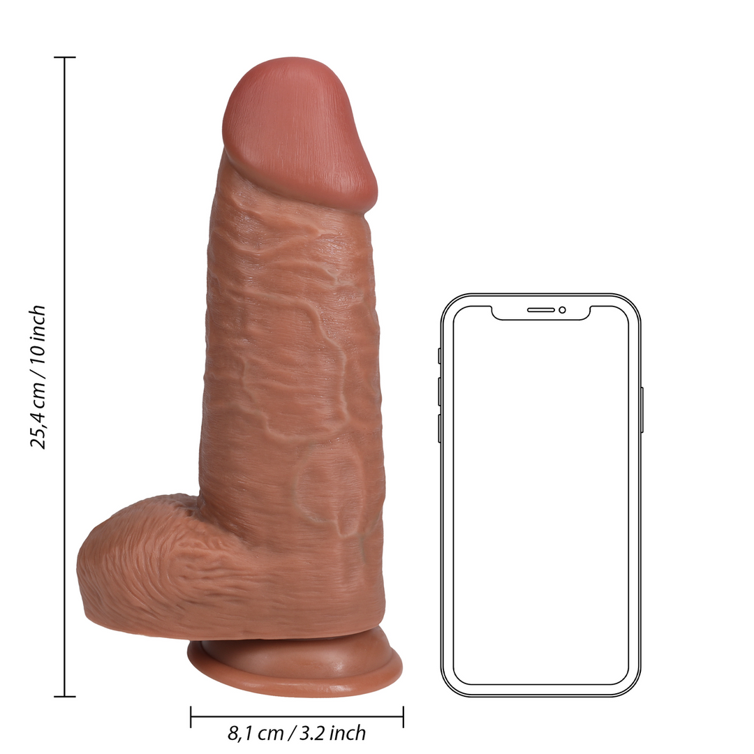 Extra Dikke Recht met Ballen 10 / 25,4 cm – Tan