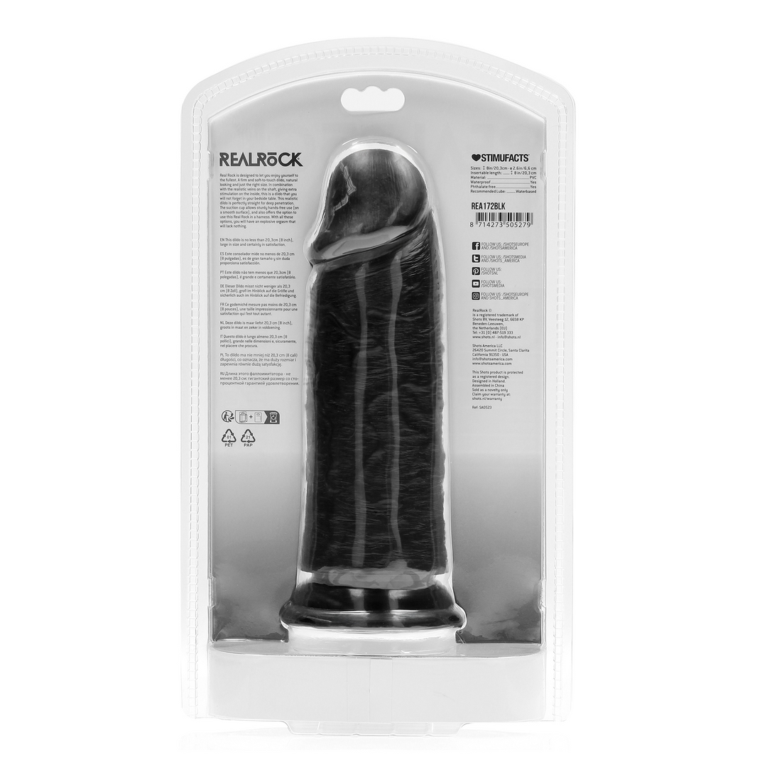 Extra Dikke Recht zonder Ballen 8 / 20,3 cm – Zwart